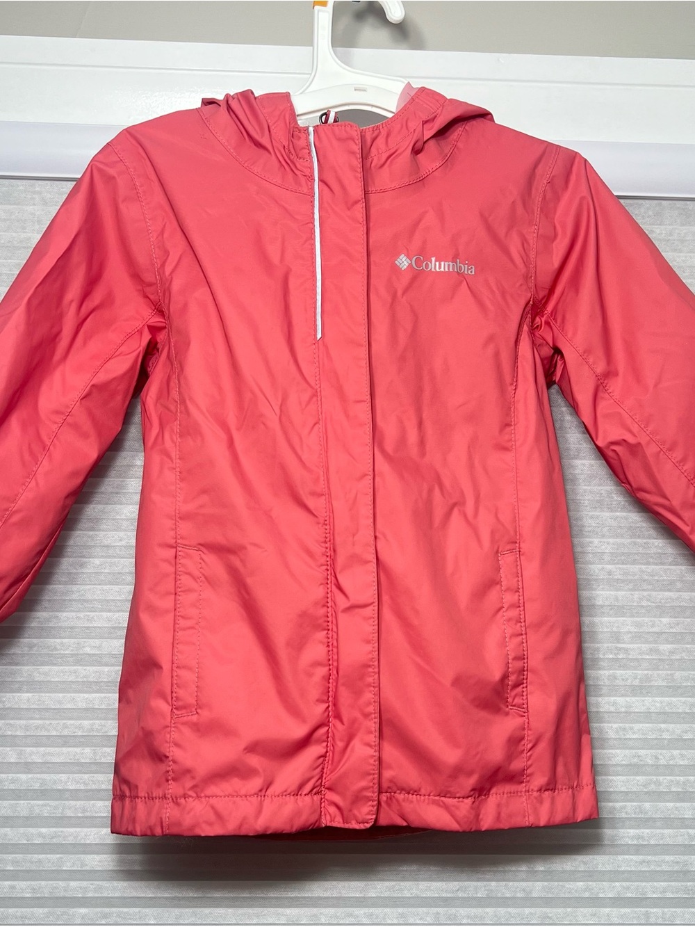 Girls Columbia Pink Hooded Rain Jacket
